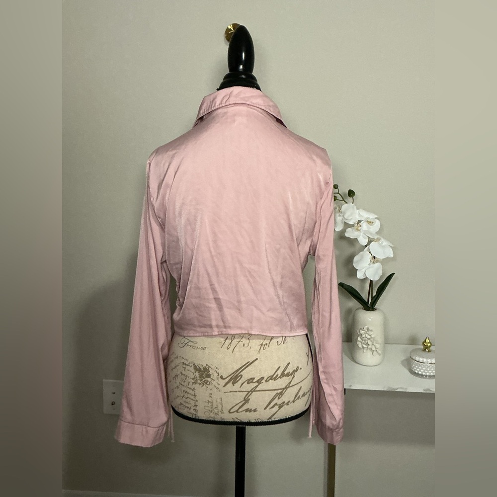 Pink Button-Up Women's Top - Picture 2 of 7